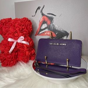 Michael Kors Small Purple Wristlet Wallet Cardholder